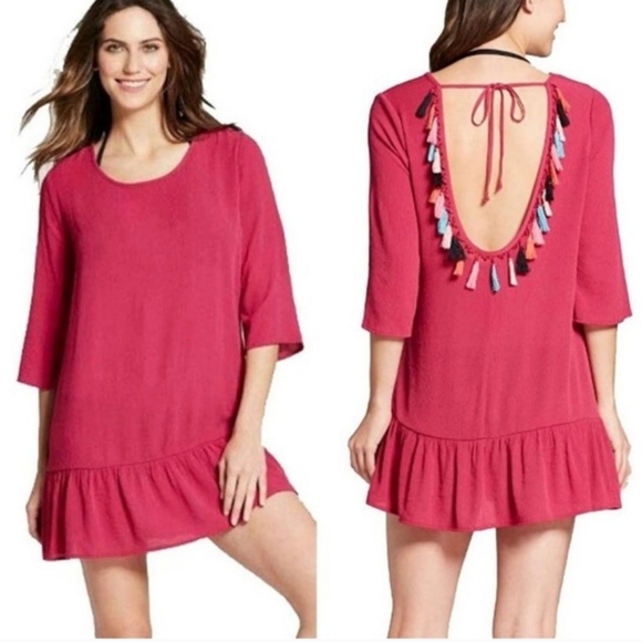 XHILERATION Beach/Swim Cover-up Tasseled Top Size M - Picture 1 of 8